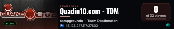 Quadin10.com - TDM live status badge