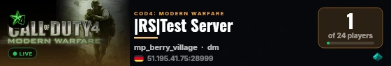 |RS|Test Server live status badge