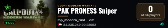 PAK PRONESS Sniper live status badge