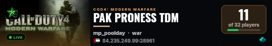 PAK PRONESS TDM live status badge