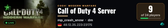 Call of Duty 4 Server live status badge