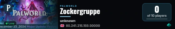 Zockergruppe live status badge