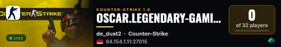 OSCAR.LEGENDARY-GAMING # CSDM | [Custom Shop + Multi-Jumps x3] live status badge