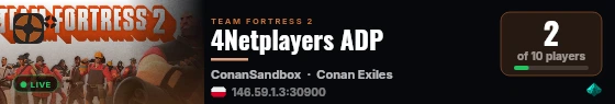 4Netplayers ADP live status badge