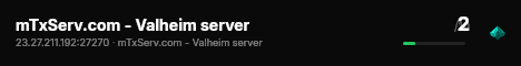 mTxServ.com - Valheim server live status badge