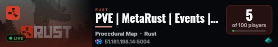 PVE | MetaRust | Events | Vanilla live status badge