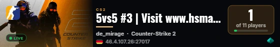 5vs5 #3 | Visit www.hsmania.net live status badge