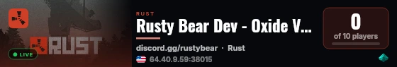 Rusty Bear Dev - Oxide Version live status badge