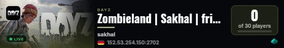 Zombieland | Sakhal | friendly PVE live status badge