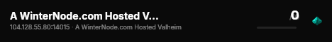 A WinterNode.com Hosted Valheim Server live status badge