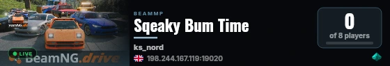 Sqeaky Bum Time live status badge