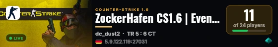 ZockerHafen CS1.6 | EventServer12 live status badge