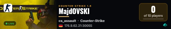 MajdOVSKI live status badge
