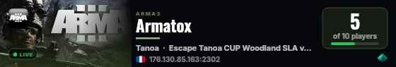 Armatox live status badge