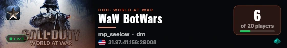 WaW BotWars live status badge