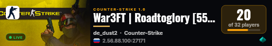 War3FT | Roadtoglory [55 LVL, 14 RACES] live status badge