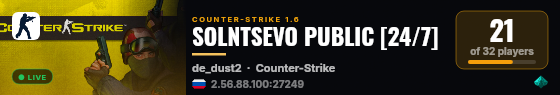 SOLNTSEVO PUBLIC [24/7] live status badge