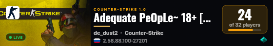 Adequate PeOpLe~ 18+ [НОЧНОЙ VIP] live status badge