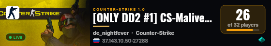 [ONLY DD2 #1] CS-Maliver.pl [FREE VIP][SKINY][MEDALE][ASYSTY][LOSOWYVIP] ^ 1shot1kill.pl live status badge