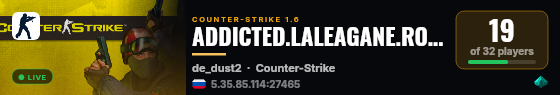 ADDICTED.LALEAGANE.RO[VIP]+18 live status badge