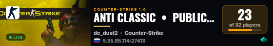 ANTI CLASSIC  •  PUBLIC  •  [FREE VIP] live status badge