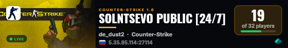 SOLNTSEVO PUBLIC [24/7] live status badge