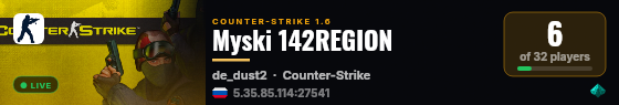 Myski 142REGION live status badge