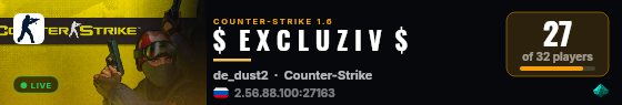 $  E X C L U Z I V  $ live status badge