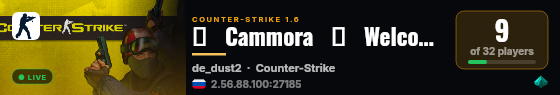 亗   Cammora   亗   Welcome back   亗 live status badge