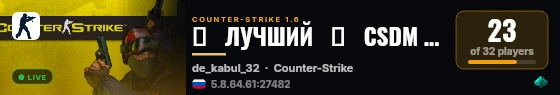 〄   ЛУЧШИЙ   〄   CSDM 18+ live status badge