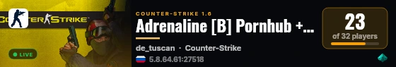 Adrenaline [B] Pornhub +21 live status badge