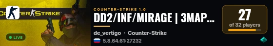DD2/INF/MIRAGE | 3MAPS | CS-MALIVER.PL | ASYSTY | KLANY BF2 | MONETY | live status badge