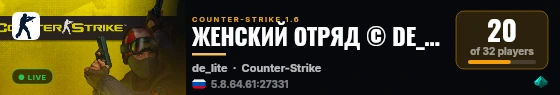 ЖЕНСКИЙ ОТРЯД © DE_DUST2 live status badge