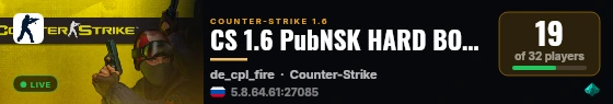 CS 1.6 PubNSK HARD BOTS live status badge