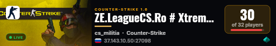 ZE.LeagueCS.Ro # Xtreme Zombie Escape (+18) live status badge