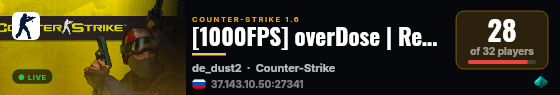 [1000FPS] overDose | Revive + VIP live status badge
