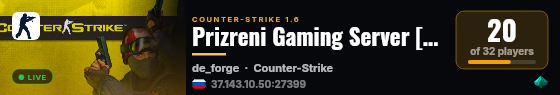 Prizreni Gaming Server [PRO CLASSIC] live status badge