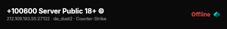 +100600 Server Public 18+ © live status badge