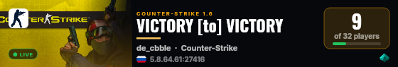 VICTORY [to] VICTORY live status badge