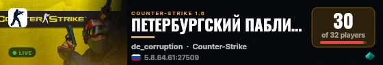 ПЕТЕРБУРГСКИЙ ПАБЛИК 98RUS™ 18+ live status badge