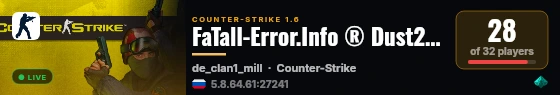 FaTall-Error.Info ® Dust2 Only live status badge