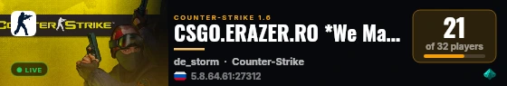 CSGO.ERAZER.RO *We Make The Difference* live status badge