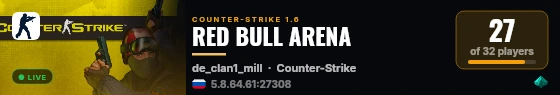 RED BULL ARENA live status badge