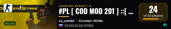 #PL [ COD MOD 201 ] ::[ RESET 24 LUTY 12.00 ]:: StrefaSkilla.pl @pukawka.pl live status badge