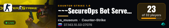~~~SecureOps Bot Server 100tic~~~ live status badge