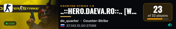 ..::HERO.DAEVA.RO::.. [WAR3FT] live status badge