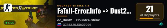 FaTall-Error.Info => Dust2 Only live status badge