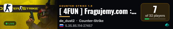 [ 4FUN ] Fragujemy.com :: [SKINY|FREEVIP|LECZENIE|ASYSTY] live status badge