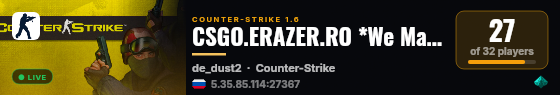 CSGO.ERAZER.RO *We Make The Difference* live status badge