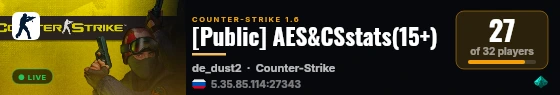 [Public] AES&CSstats(15+) live status badge